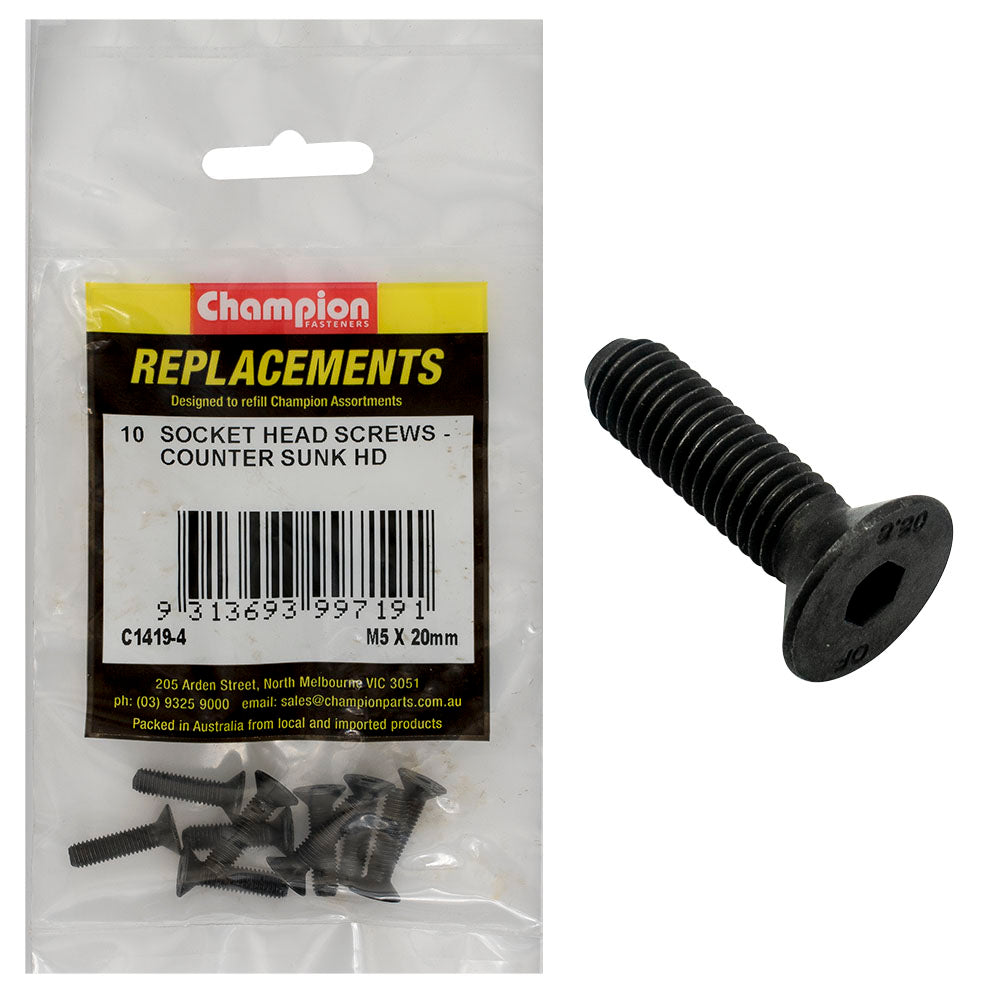 Champion Fasteners Socket Head Cap Screw Csk M5 X 20mm C1419-4