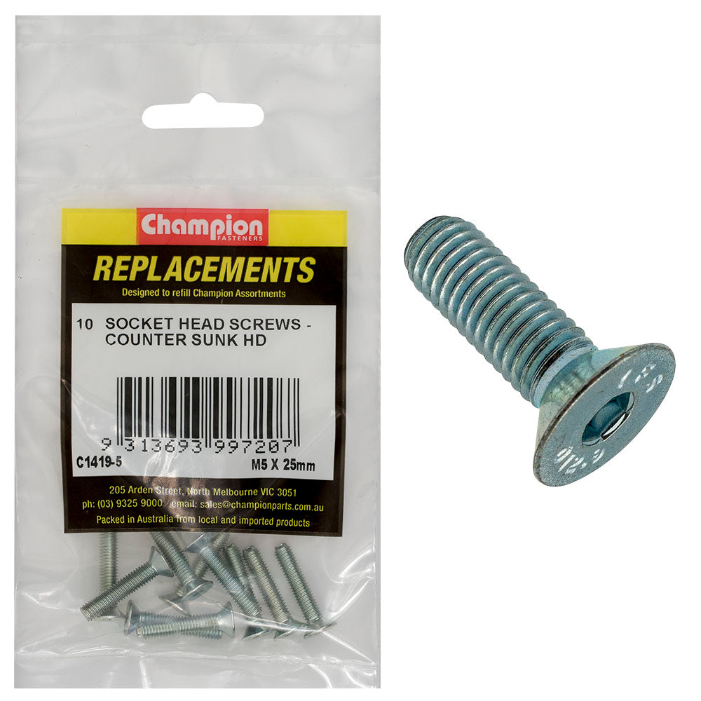 Champion Fasteners Socket Head Cap Screw Csk M5 X 25mm C1419-5
