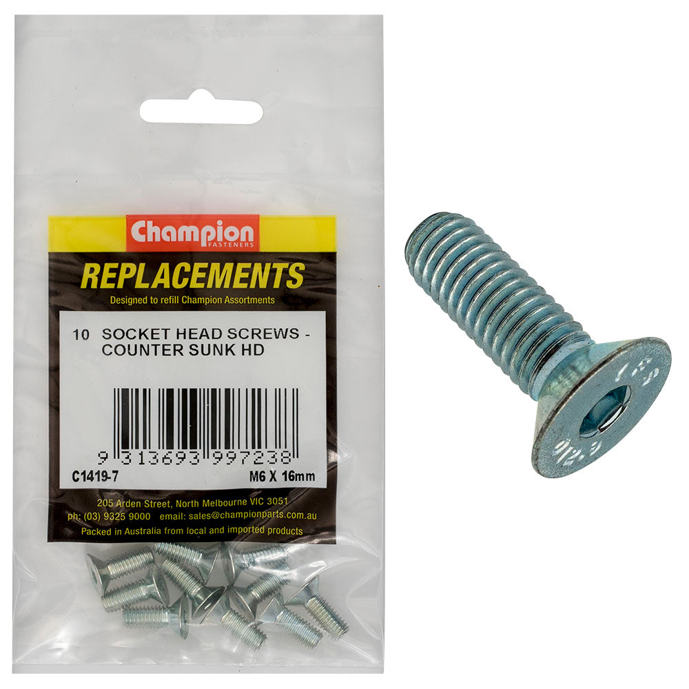 Champion Fasteners Socket Head Cap Screw Csk M6 X 16mm C1419-7