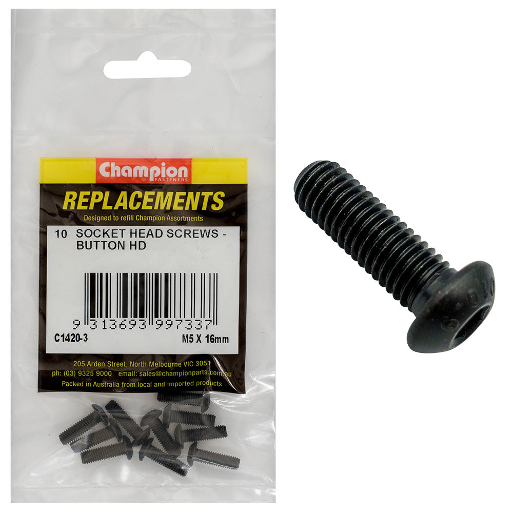 Champion Fasteners Socket Head Cap Screw Button Head M5 X 16mm C1420-3