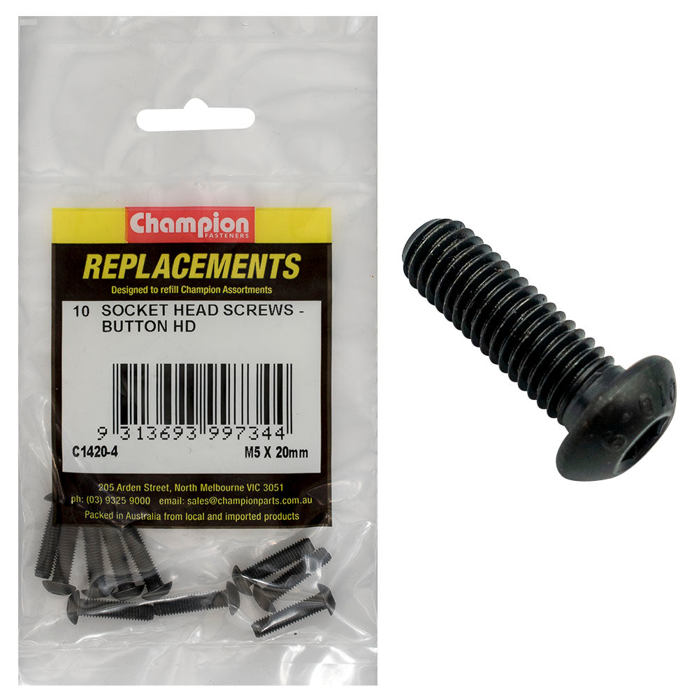 Champion Fasteners Socket Head Cap Screw Button Head M5 X 20mm C1420-4
