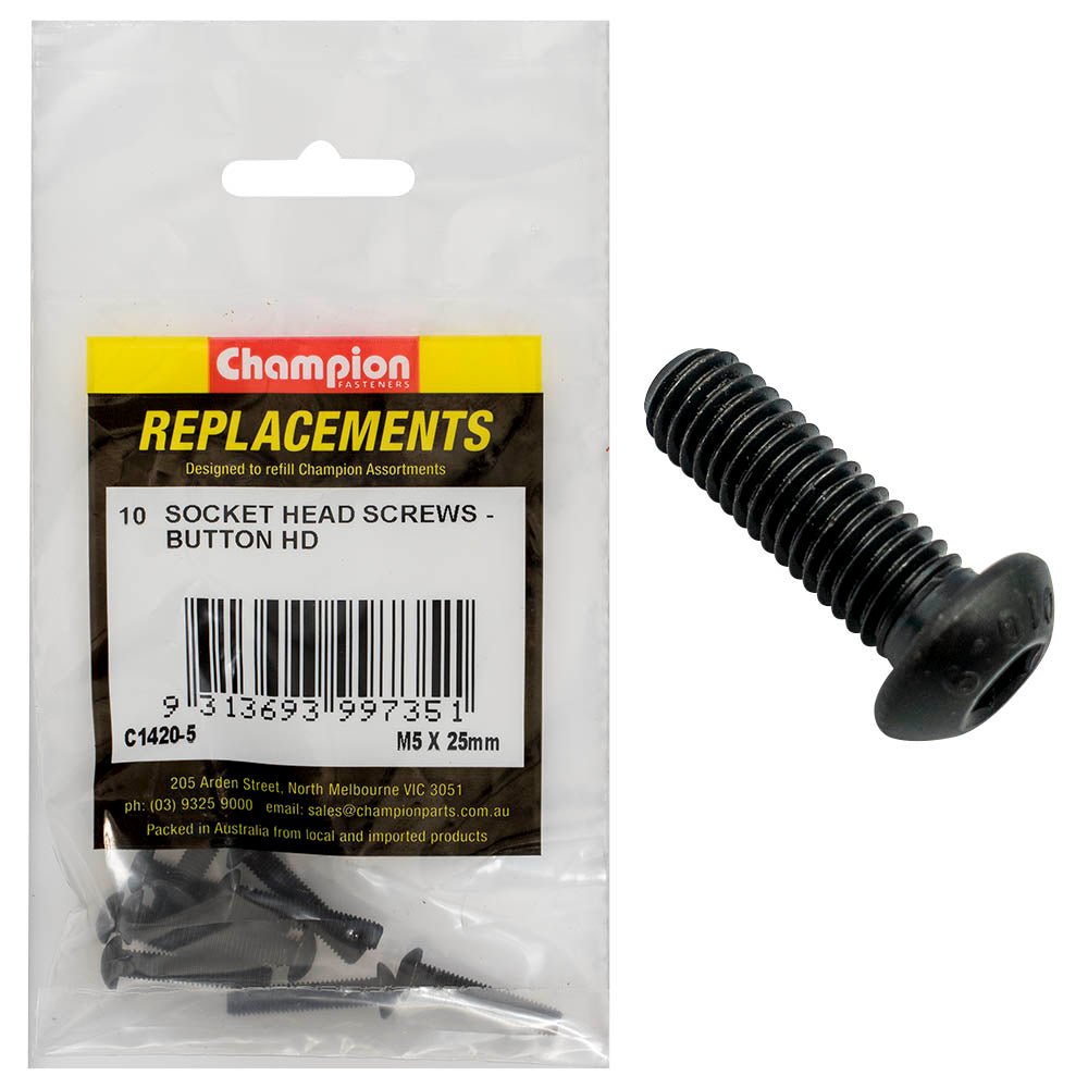 Champion Fasteners Socket Head Cap Screw Button Head M5 X 25mm C1420-5