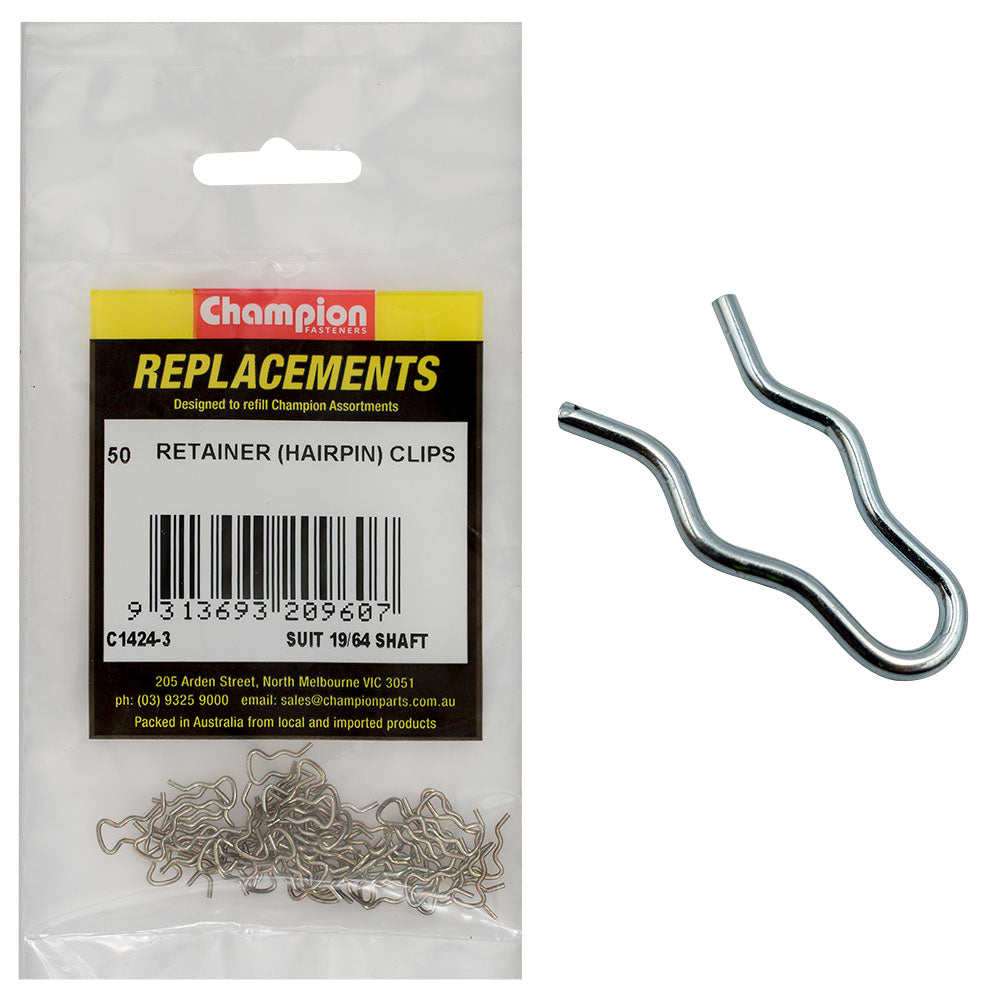 Champion Fasteners Retainer Clip 19/64In Shaft C1424-3