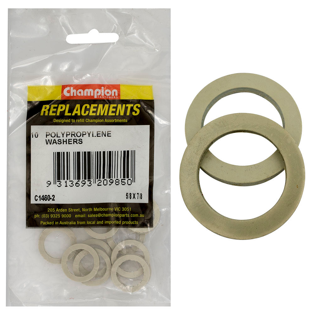 Champion Fasteners Washer Flat Polypropelene 5/8In X 7/8In X 3/32In Suit No.3 Plug C1460-2