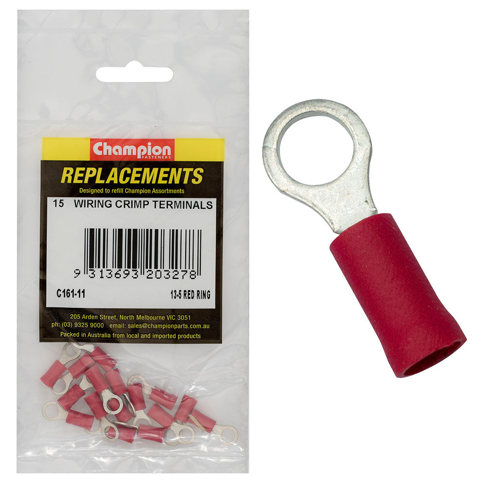 Champion Fasteners Crimp Terminal Ring Red 5mm C161-11