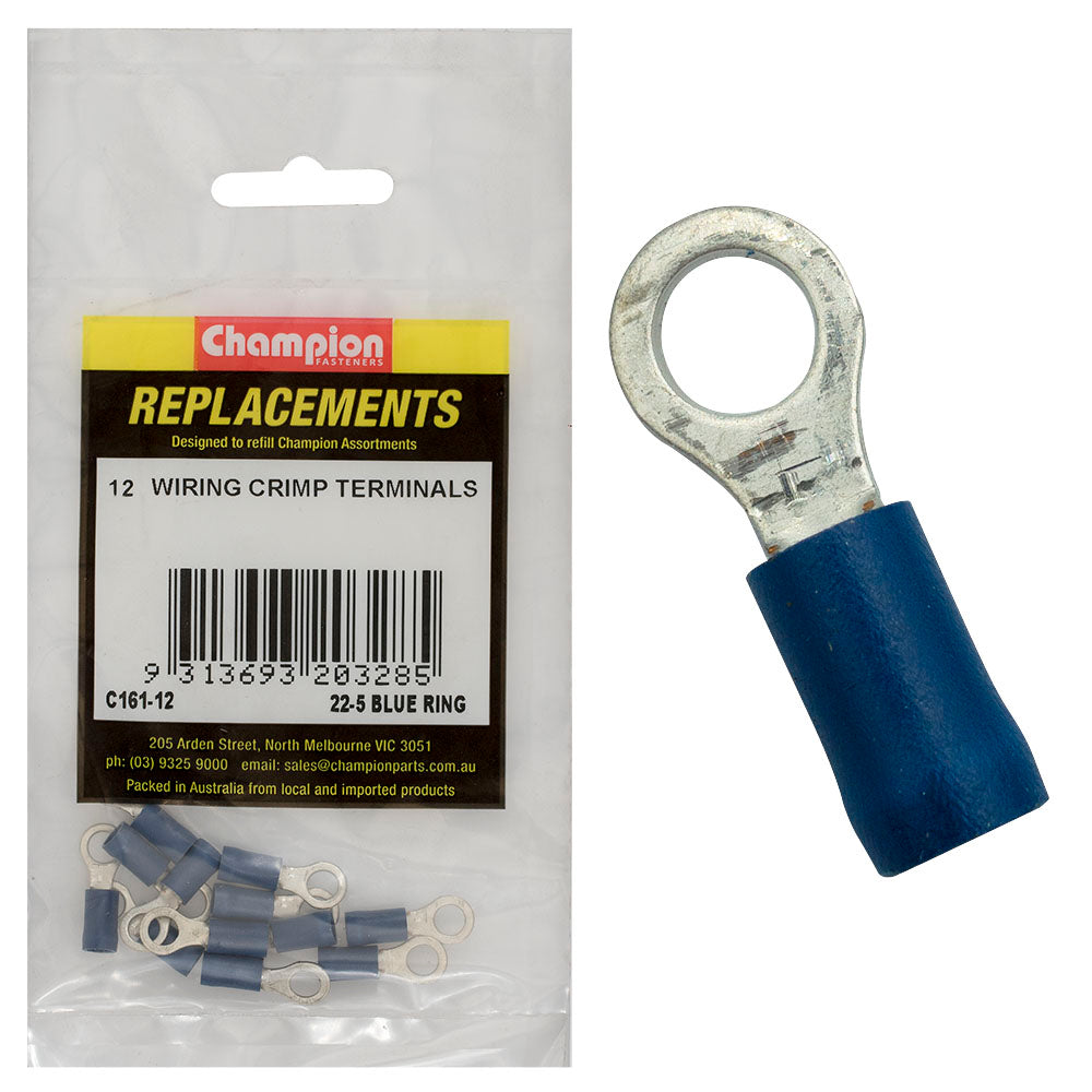 Champion Fasteners Crimp Terminal Ring Blue 5mm C161-12