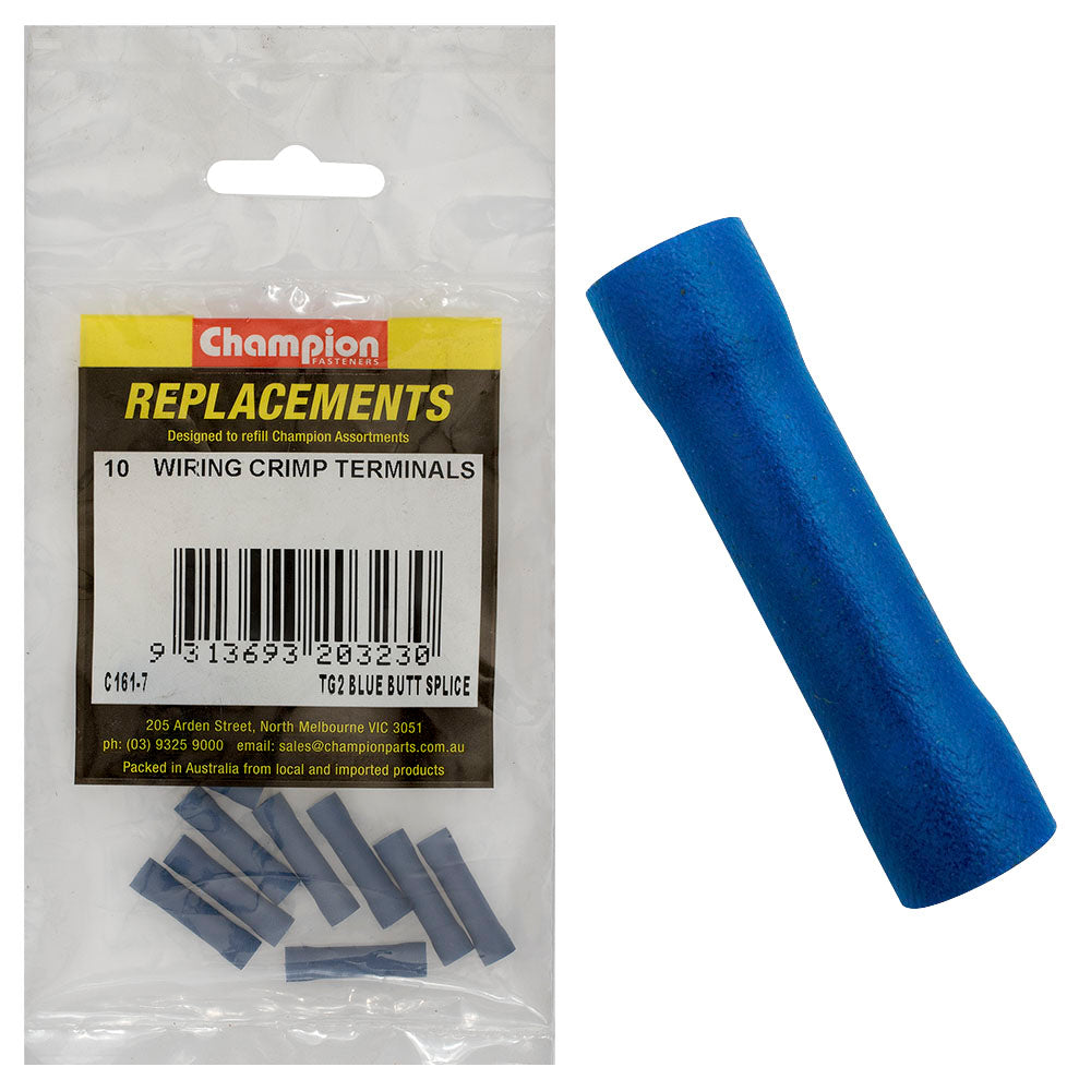 Champion Fasteners Crimp Terminal Butt Splice Blue C161-7