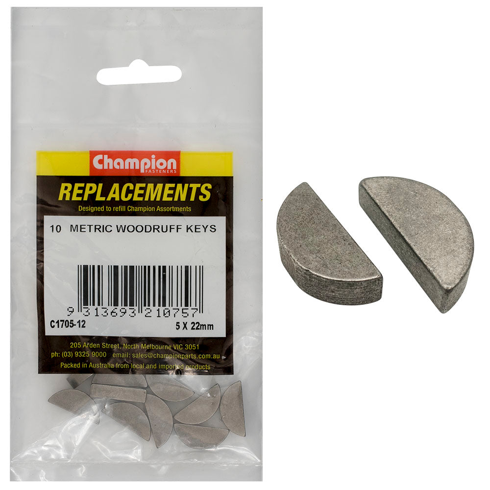 Champion Fasteners Woodruff Key 5 X 22mm C1705-12