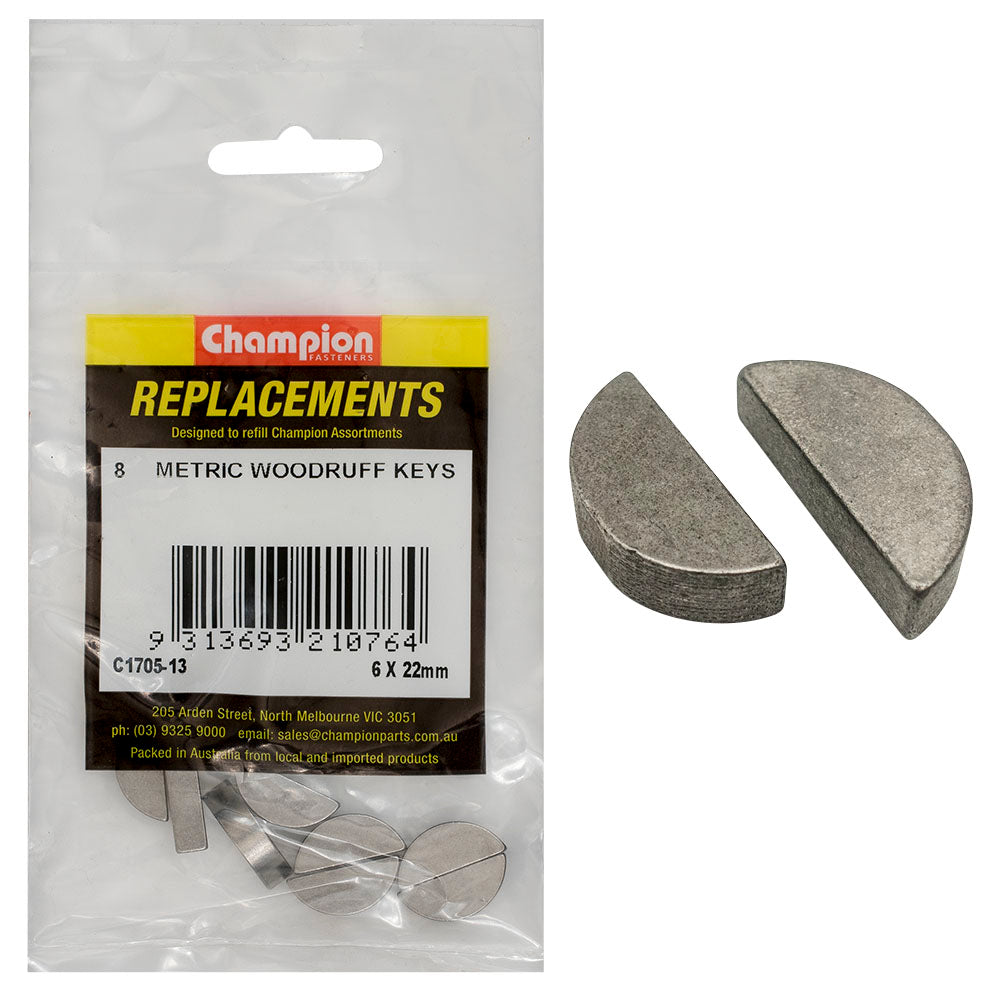 Champion Fasteners Woodruff Key 6 X 22mm C1705-13