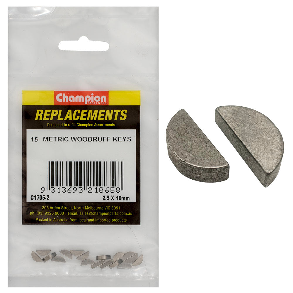 Champion Fasteners Woodruff Key 2.5 X 10mm C1705-2