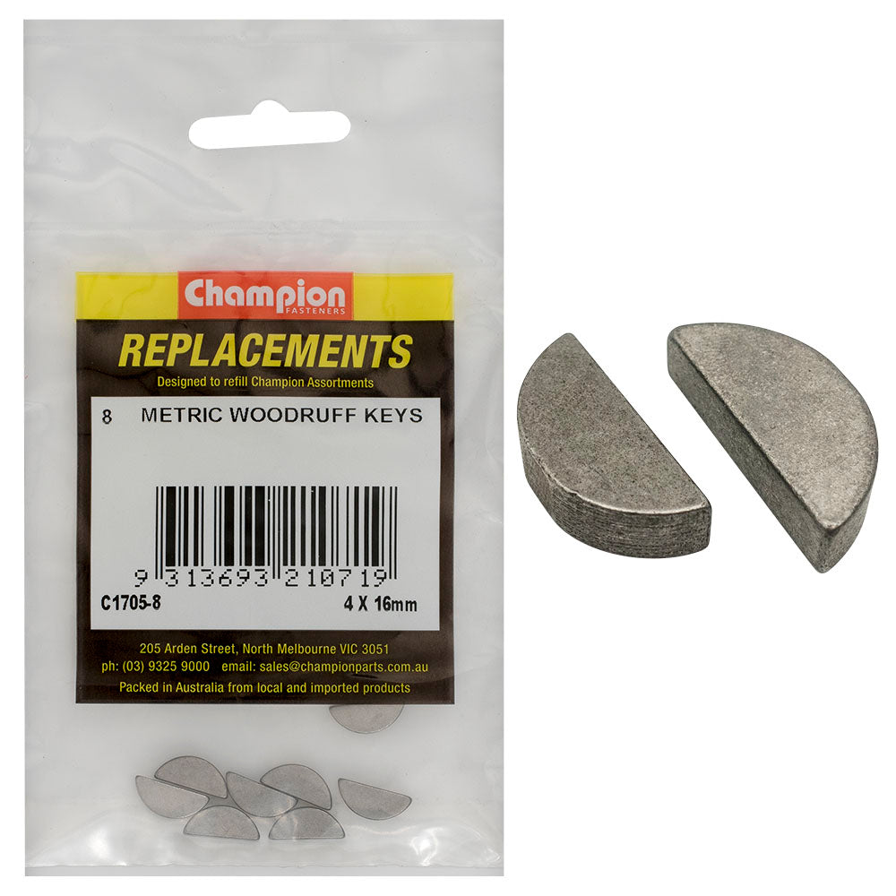 Champion Fasteners Woodruff Keys 4X16mm C1705-8