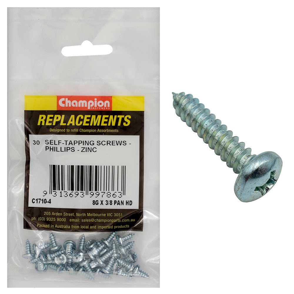 Champion Fasteners Self TaPPEr Screw Pan Phillips 4.2 X 9.5mm Zinc Plated C1710-4