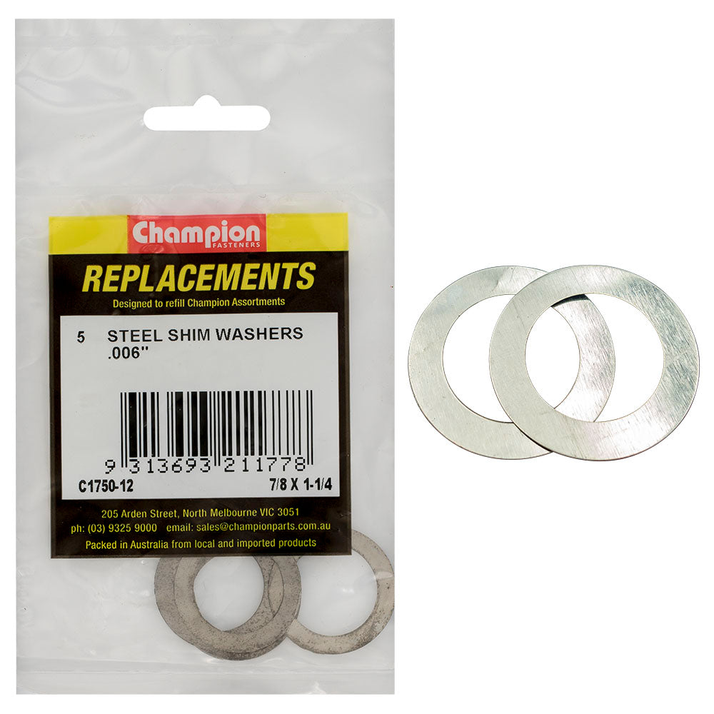 Champion Fasteners Washer Flat Shim 7/8In X 1 1/4In X .006In C1750-12