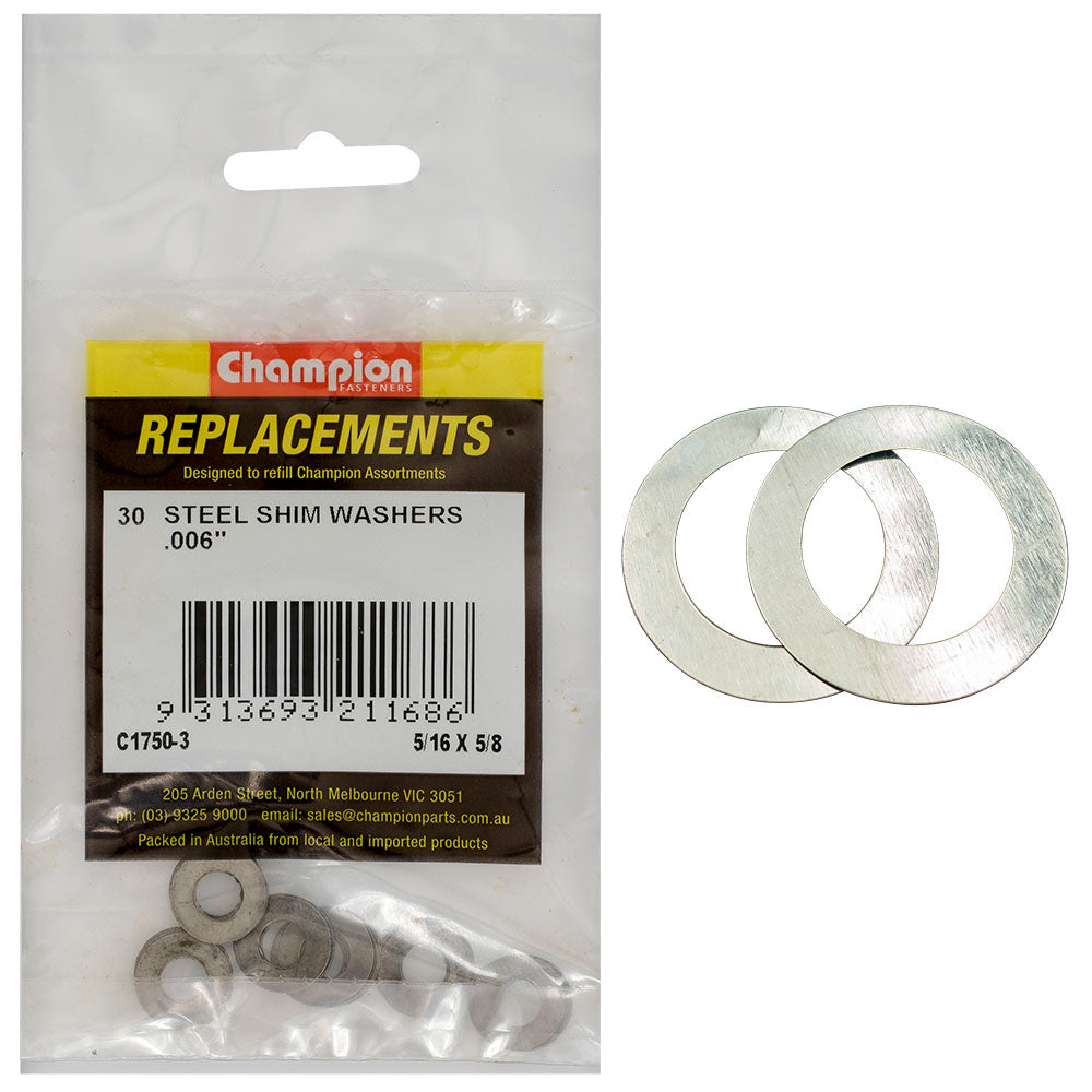 Champion Fasteners Washer Flat Shim 5/16In X 5/8In X .006In C1750-3