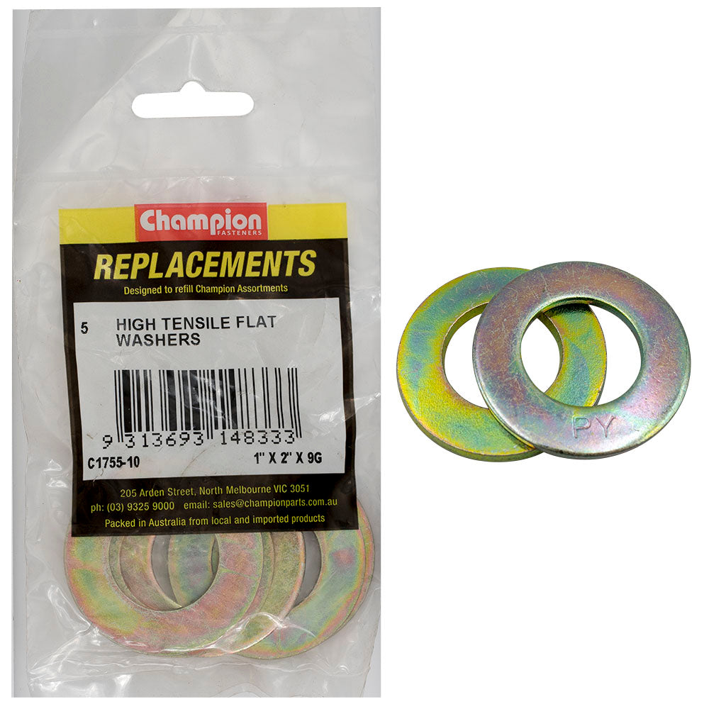 Champion Fasteners Washer Flat High Tensile 1In X 2In X 9G C1755-10