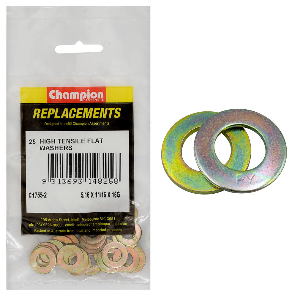Champion Fasteners Washer Flat High Tensile 5/16In X 11/16In X 16G C1755-2