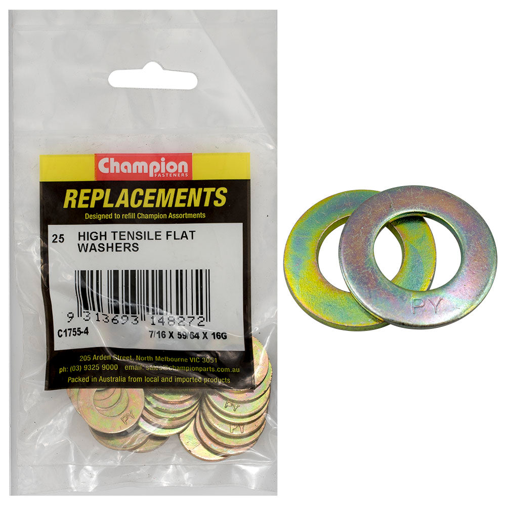 Champion Fasteners Washer Flat High Tensile 7/16In X 59/64In X 16G C1755-4