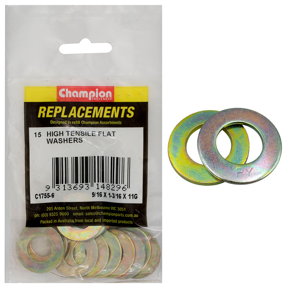 Champion Fasteners Washer Flat High Tensile 9/16In X 1 3/16In X 11G C1755-6