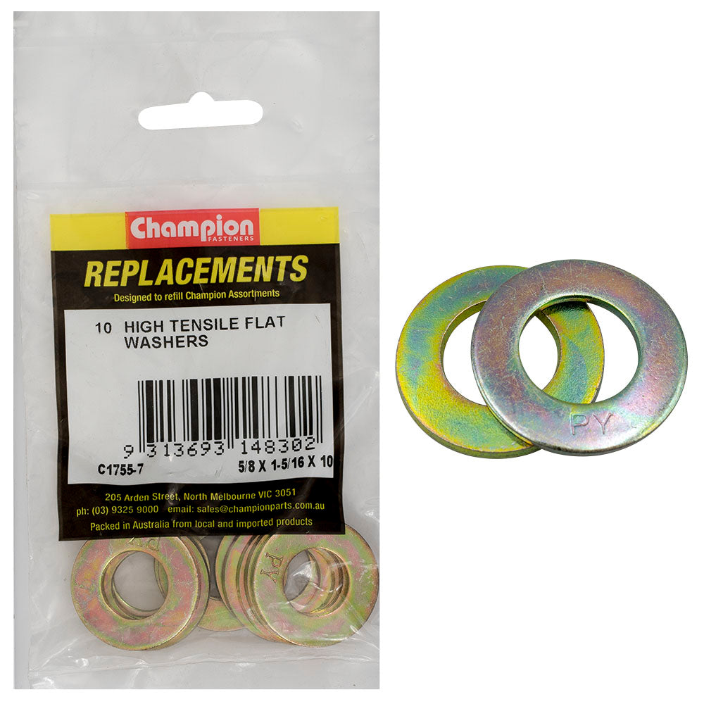 Champion Fasteners Washer Flat High Tensile 5/8In X 1 5/16In X 10G C1755-7