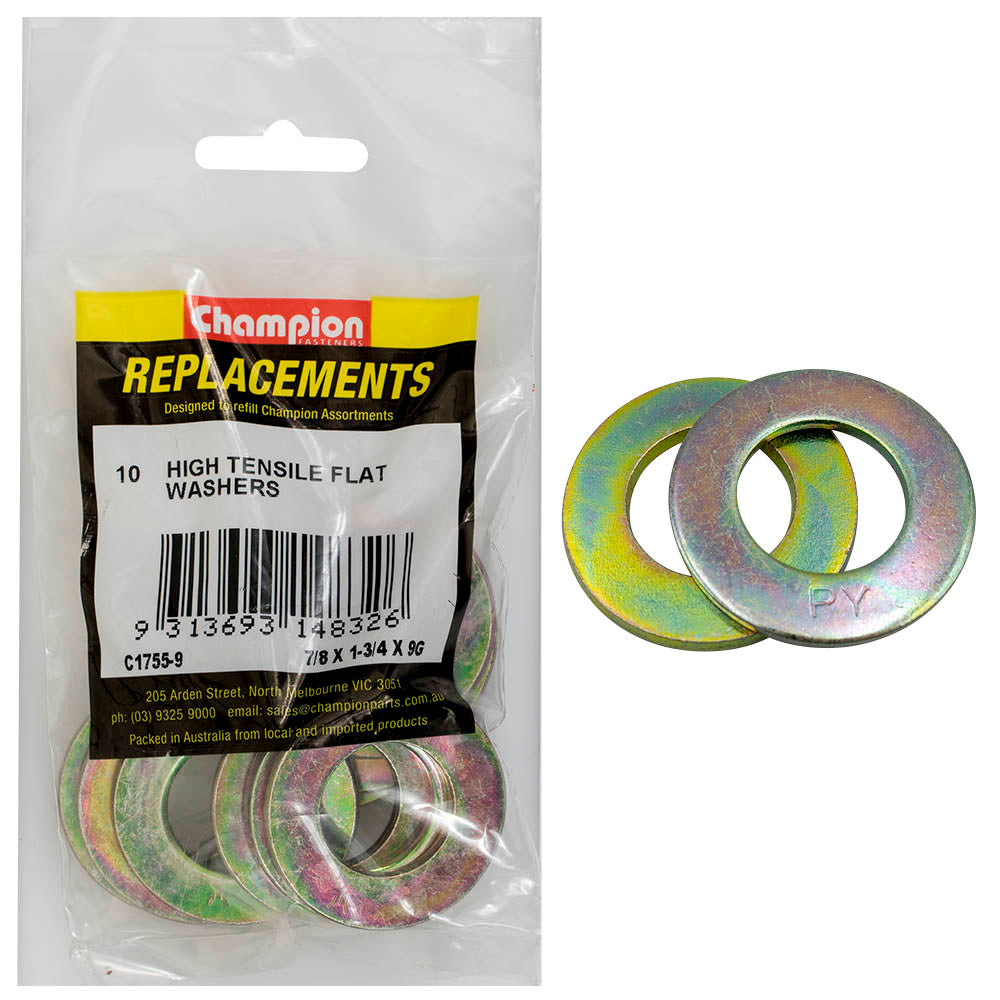 Champion Fasteners Washer Flat High Tensile 7/8In X 1 3/4In X 9G C1755-9