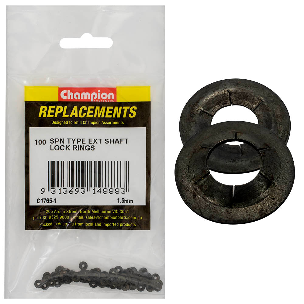 Champion Fasteners Lock Ring Spn Type External Shaft 1.5mm C1765-1