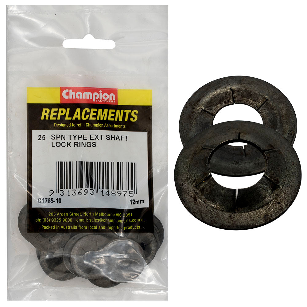 Champion Fasteners Lock Ring Spn Type External Shaft 12mm C1765-10