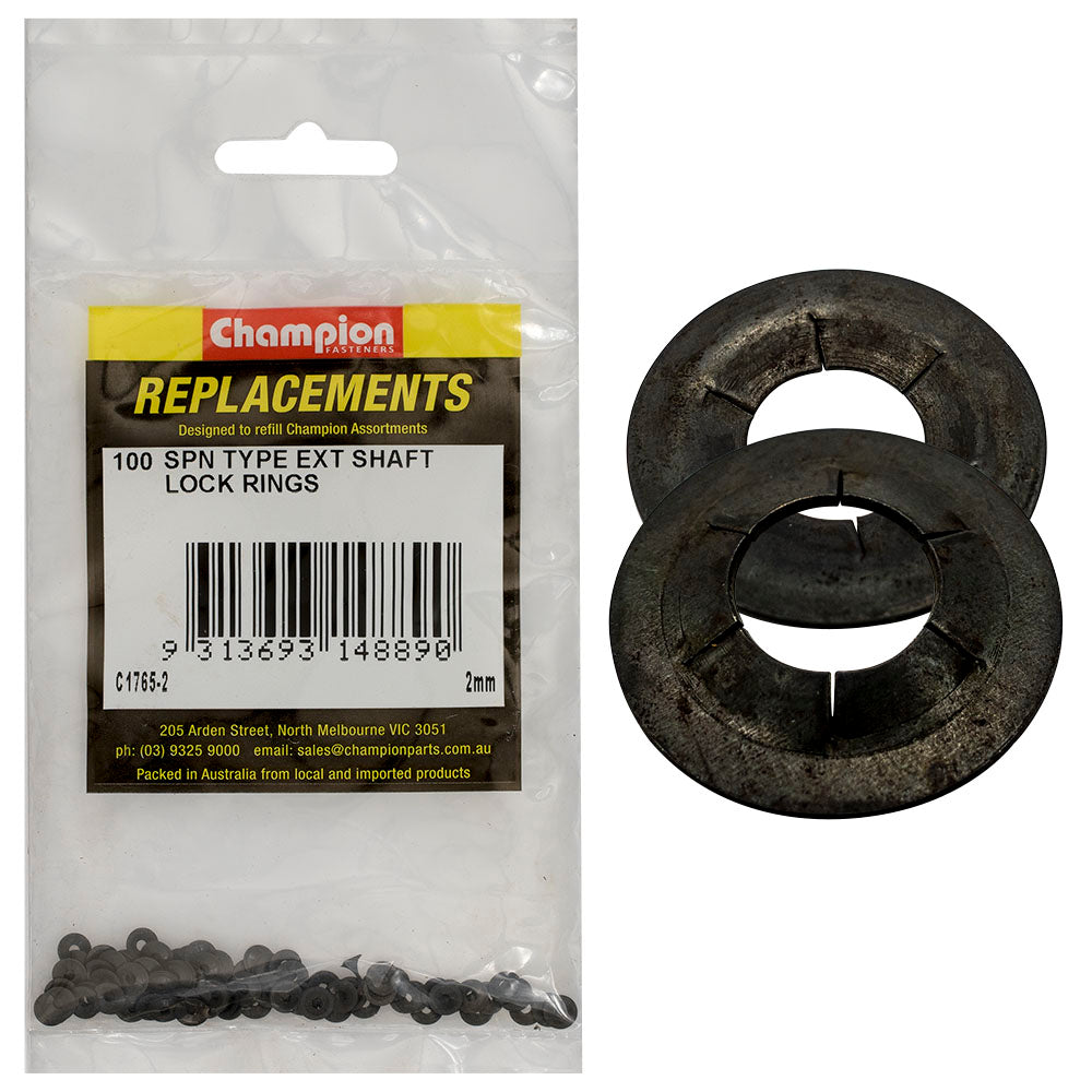 Champion Fasteners Lock Ring Spn Type External Shaft 2mm C1765-2