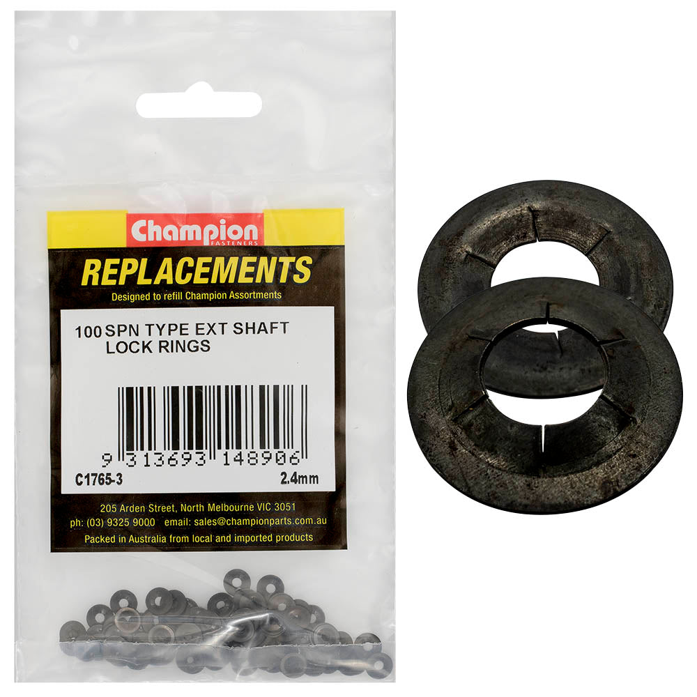 Champion Fasteners Lock Ring Spn Type External Shaft 2.4mm C1765-3
