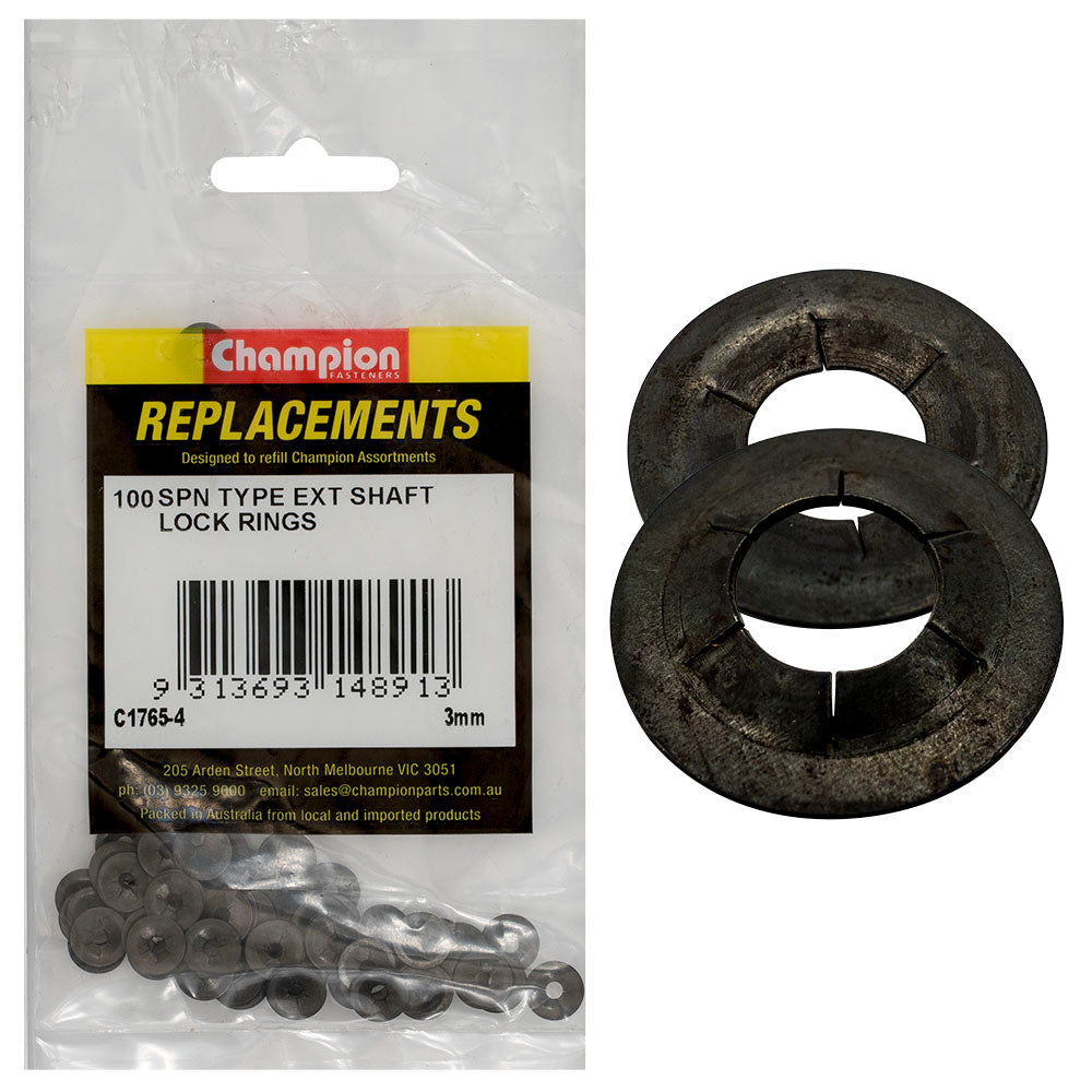 Champion Fasteners Lock Ring Spn Type External Shaft 3mm C1765-4