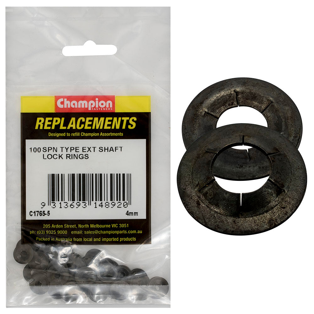 Champion Fasteners Lock Ring Spn Type External Shaft 4mm C1765-5