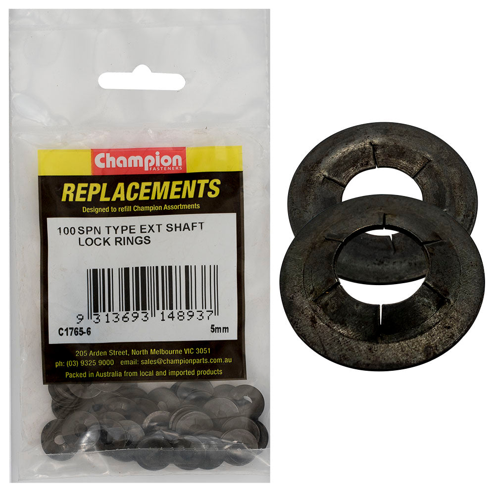 Champion Fasteners Lock Ring Spn Type External Shaft 5mm C1765-6