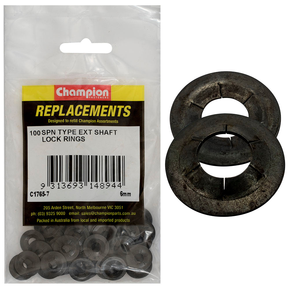 Champion Fasteners Lock Ring Spn Type External Shaft 6mm C1765-7