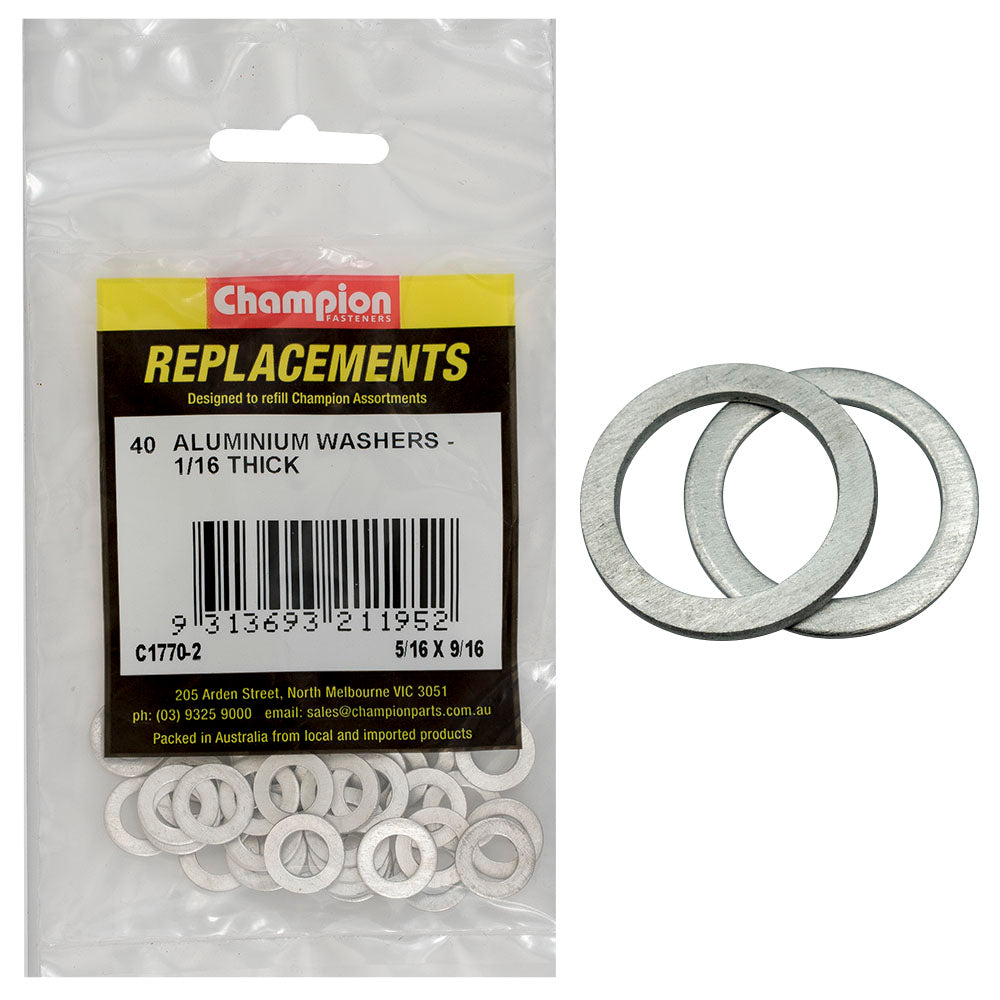 Champion Fasteners Washer Flat Aluminium 5/16In X 9/16In X 1/16In C1770-2