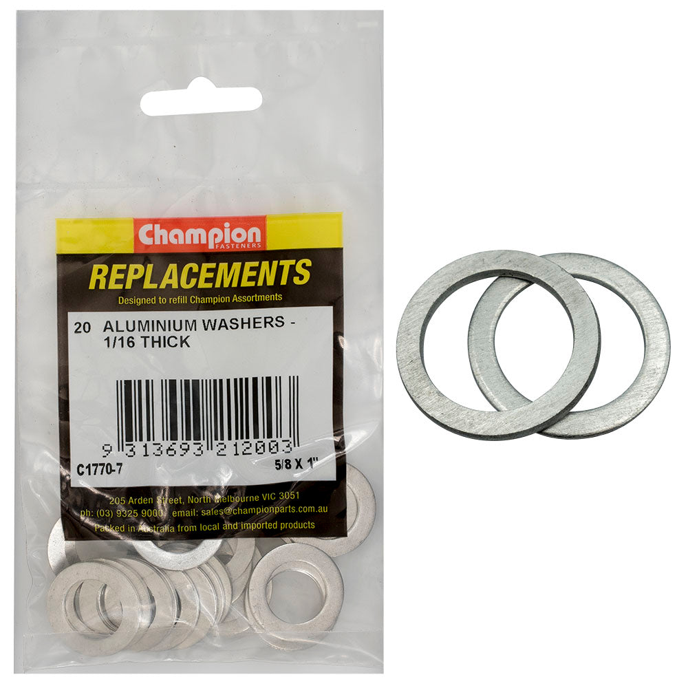 Champion Fasteners Washer Flat Aluminium 5/8In X 1In X 1/16In C1770-7