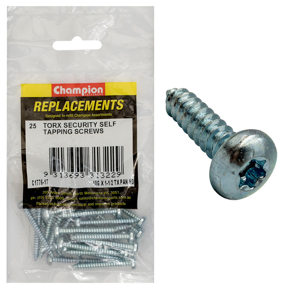 Champion Fasteners Self Tapper Screw Pan Torx (Tx) 4.8 X 38mm Z/P C1776-17