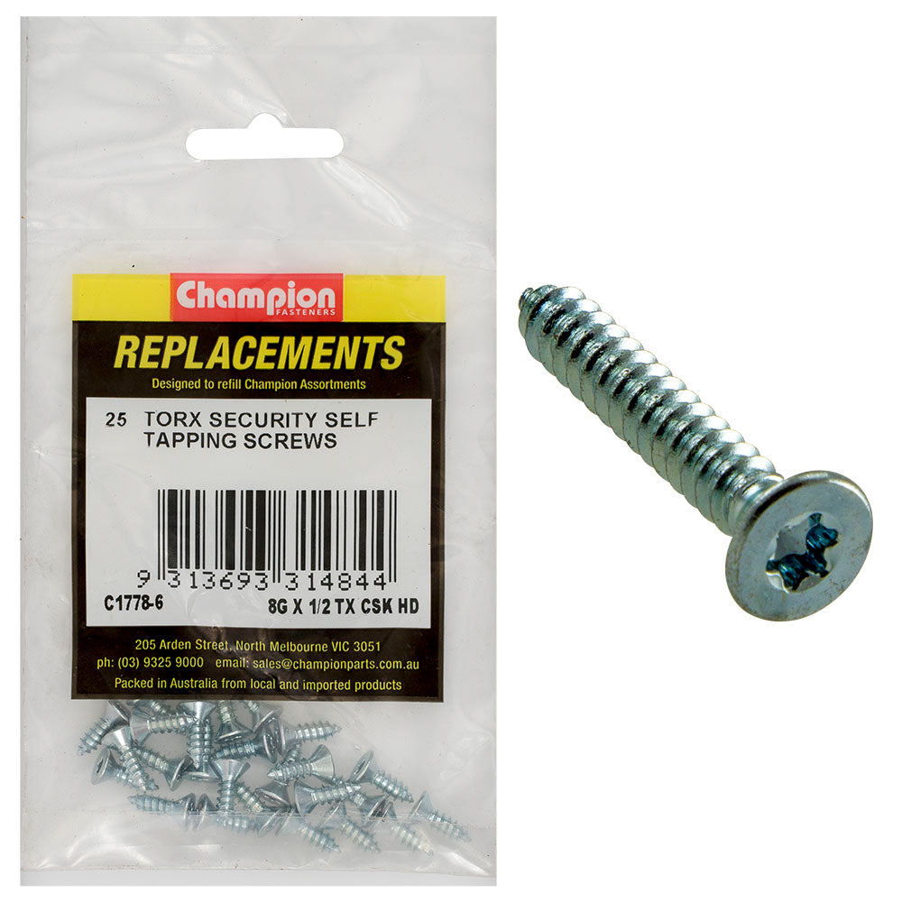 Champion Fasteners Self Tapper Screw Csk Torx (Tx) 4.2 X 13mm Z/P C1778-6