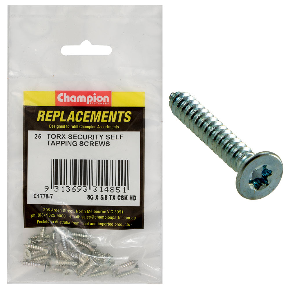 Champion Fasteners Self Tapper Screw Csk Torx (Tx) 4.2 X 16mm Z/P C1778-7