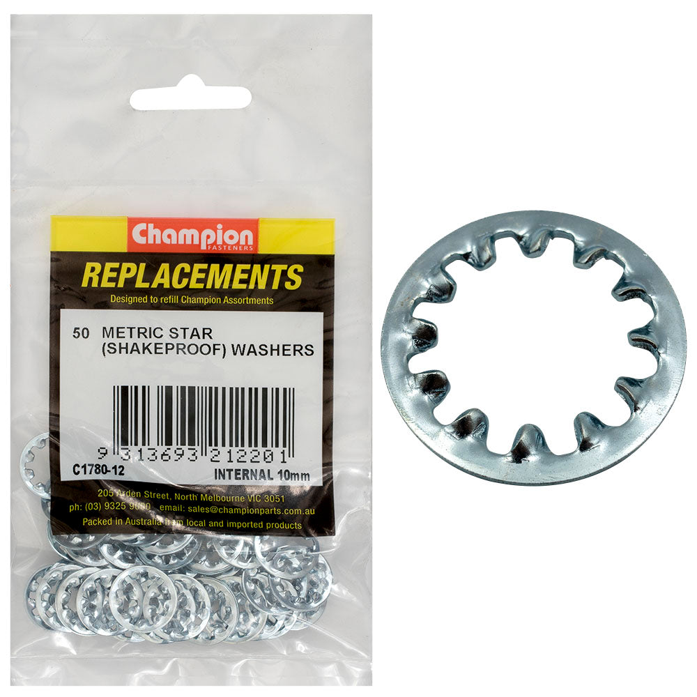 Champion Fasteners Washer Shakeproof Internal 10mm Zinc Plated C1780-12
