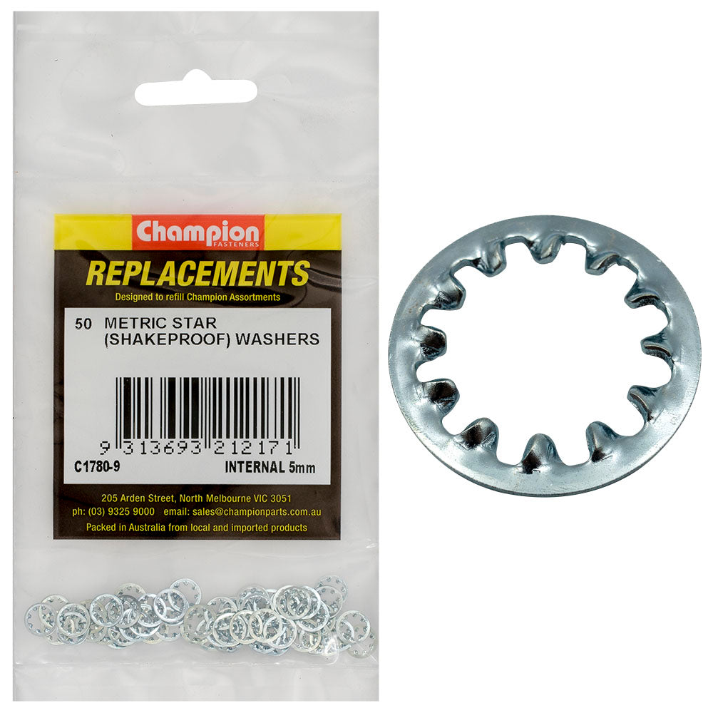 Champion Fasteners Washer Shakeproof Internal 5mm Zinc Plated C1780-9