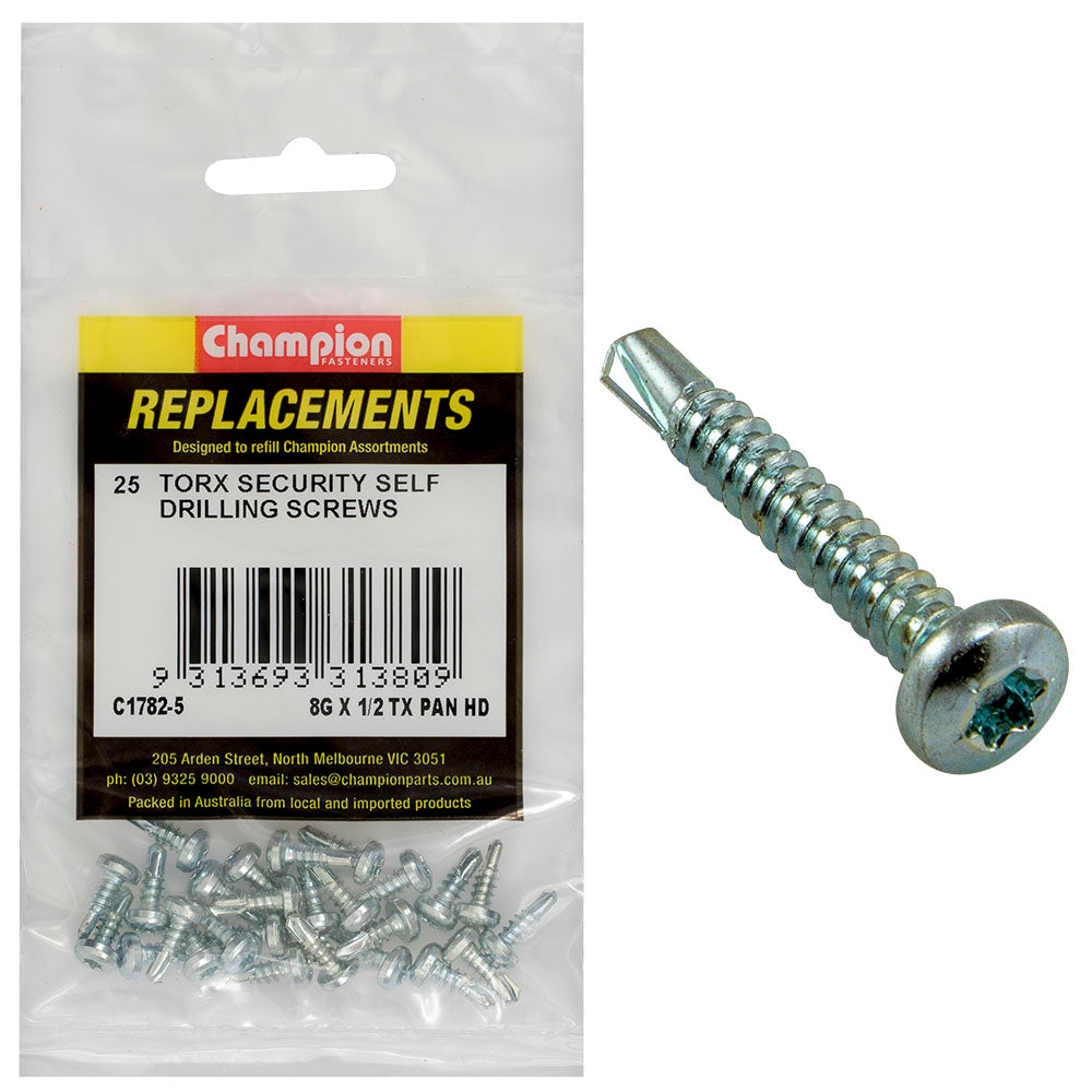 Champion Fasteners Self Drilling Screw Pan Torx (Tx) 4.2 X 13mm Z/P C1782-5