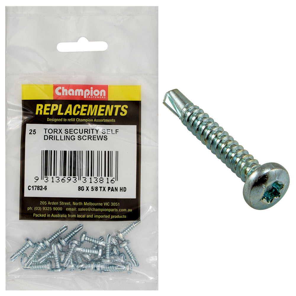 Champion Self Drilling Screw Pan Torx (Tx) 4.2 x 16mm Z/P C1782-6