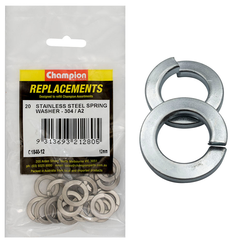 Champion Fasteners Washer Spring Flat Section Stainless Steel 12mm 304/A2 C1840-12