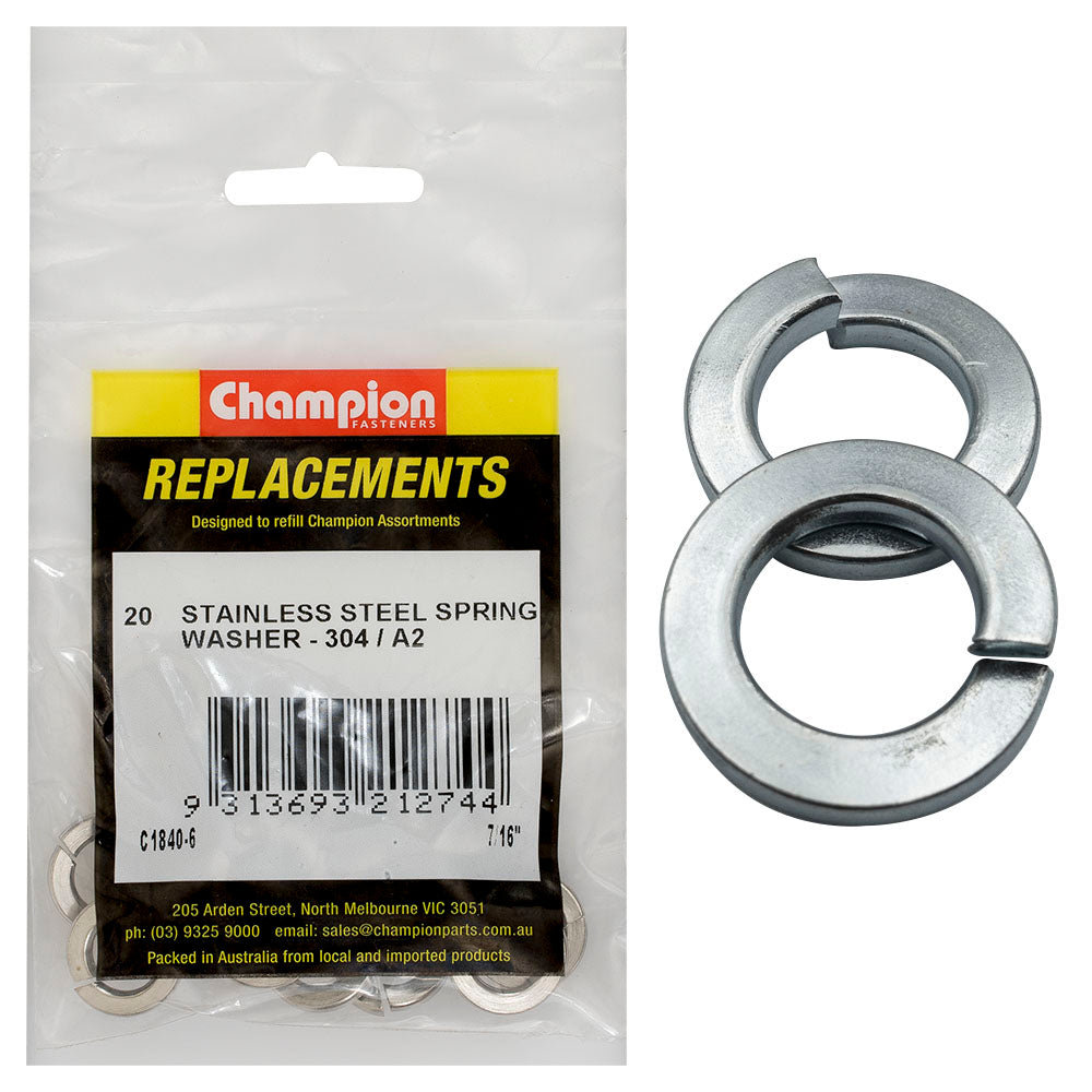 Champion Fasteners Washer Spring Flat Section Stainless Steel 7/16In 304/A2 C1840-6