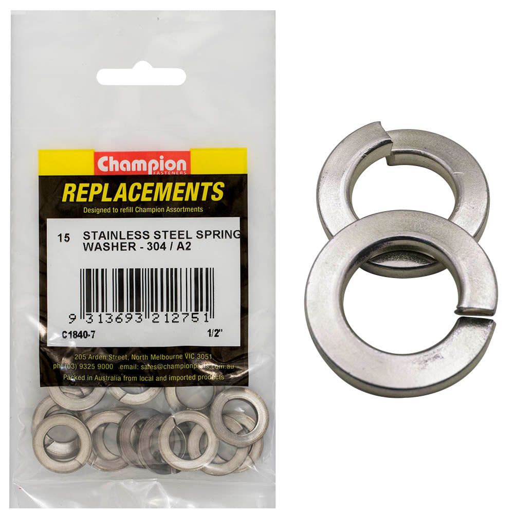 Champion Fasteners Washer Spring Flat Section Stainless Steel 1/2In 304/A2 C1840-7