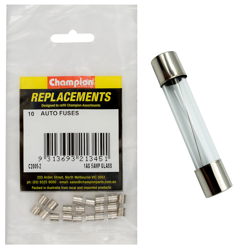 Champion Fasteners Fuse Glass 1Ag 5Amp C2005-2