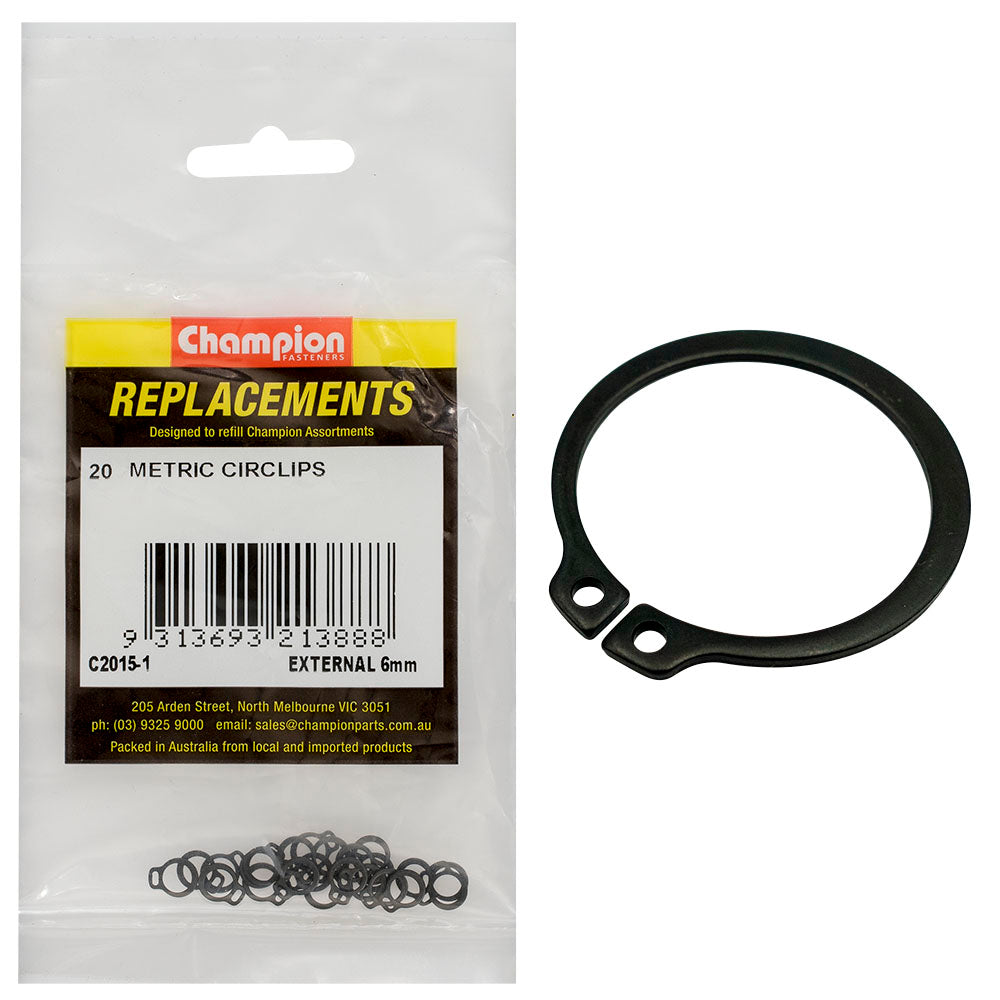 Champion Fasteners Circlip External Shaft 6mm (Stw6) C2015-1