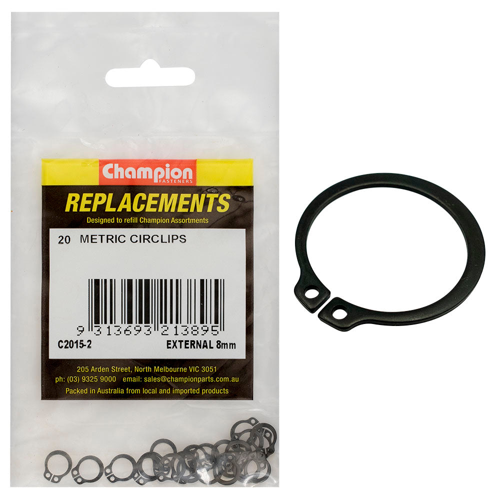 Champion Fasteners Circlip External Shaft 8mm (Stw8) C2015-2