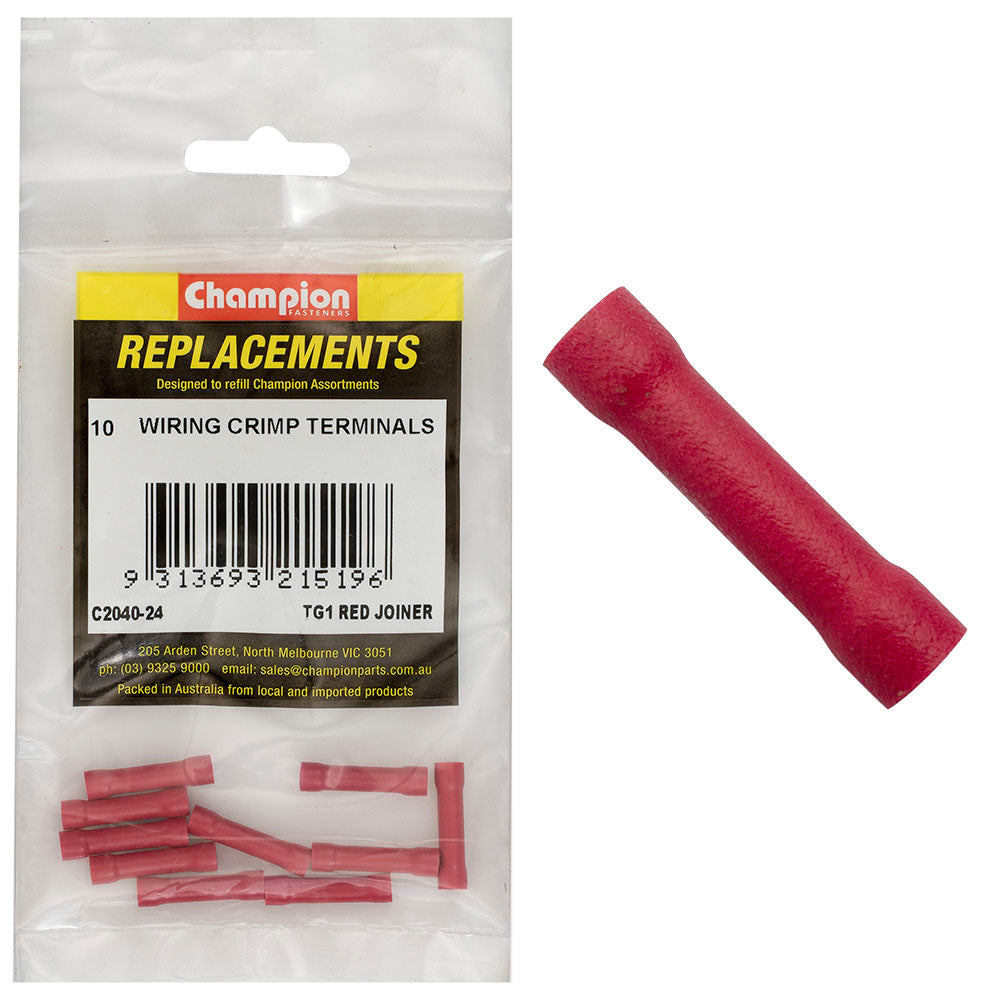 Champion Fasteners Crimp Terninal Butt Splice Red C2040-24