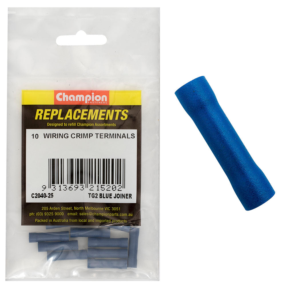 Champion Fasteners Crimp Terninal Butt Splice Blue C2040-25