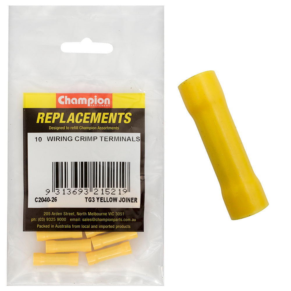 Champion Fasteners Crimp Terninal Butt Splice Yellow C2040-26